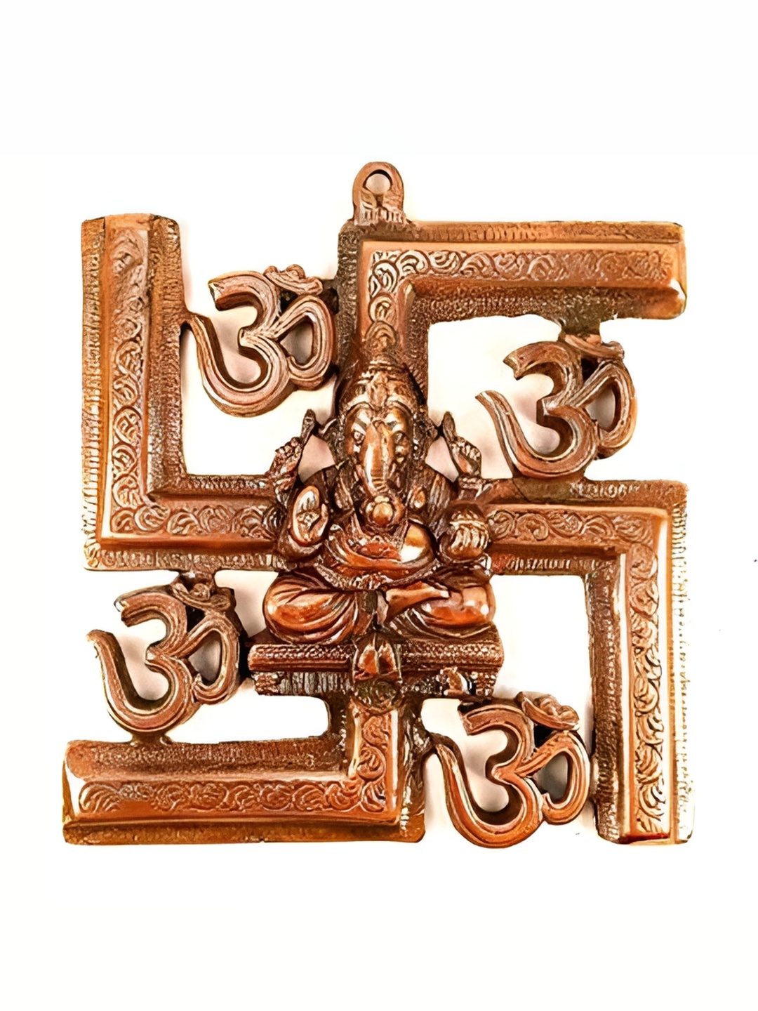 

apka mart Copper Toned Swastik Lord Ganesh Wall Hanging Decor