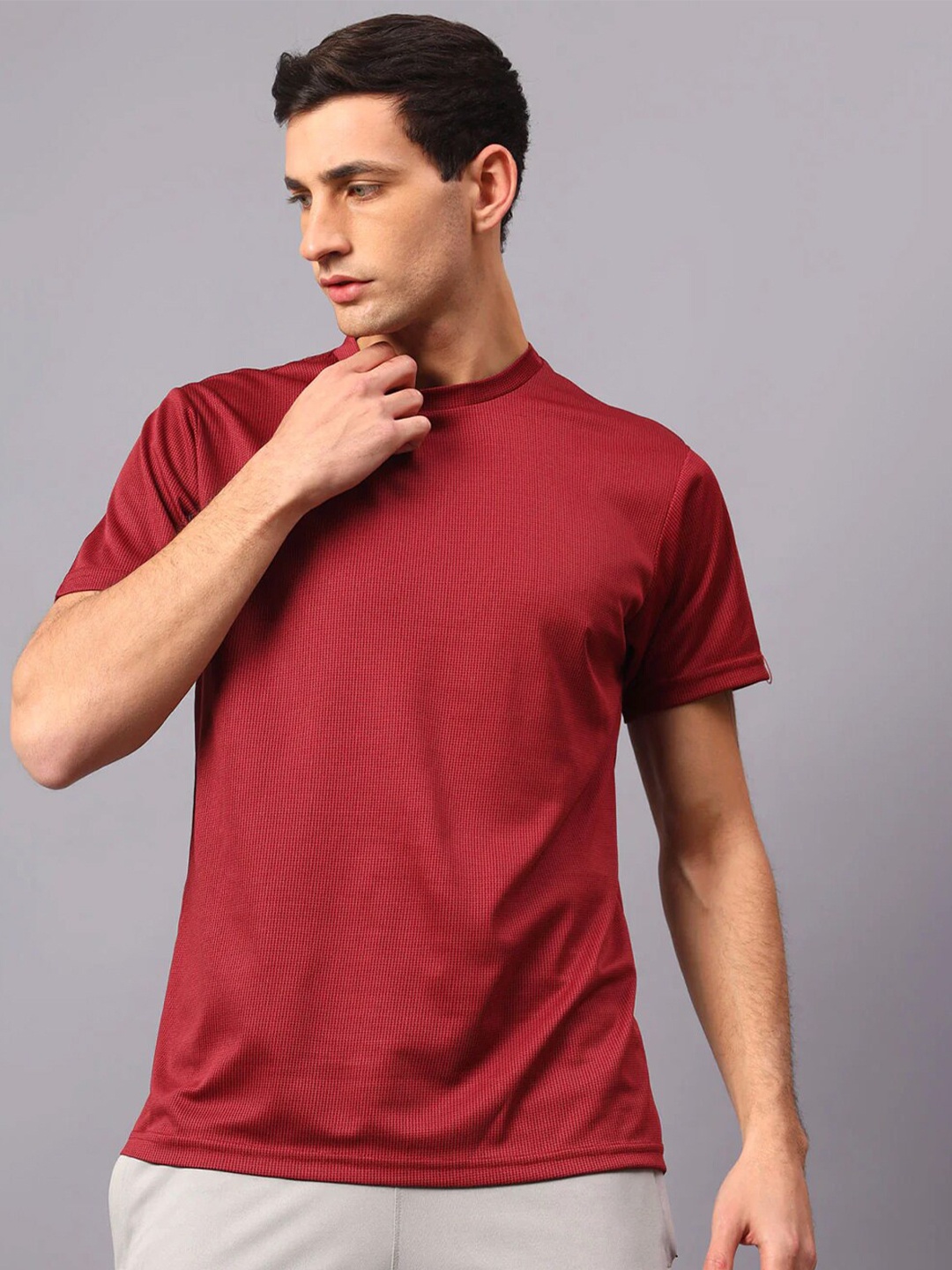 

SUMISO Men Rapid-Dry Sports T-shirt, Burgundy