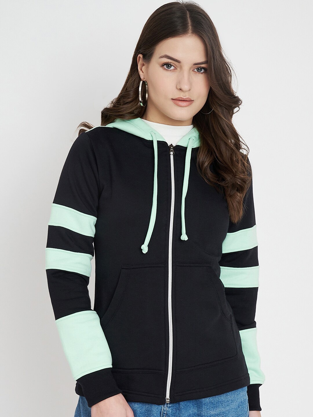 

BRINNS Hooded Fleece Front-Open Sweatshirt, Black