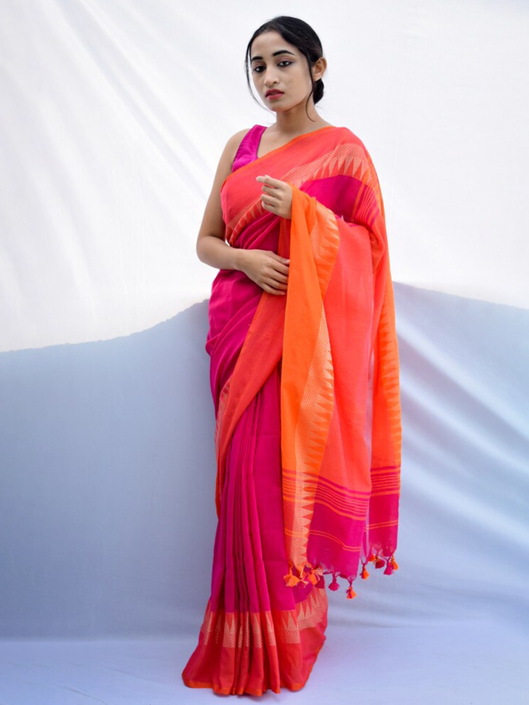 

RODDUR Pure Cotton Saree, Pink