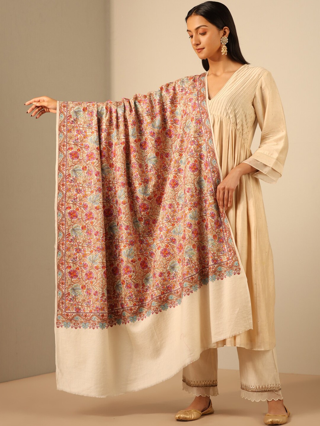 

DUSALA INDIA Women Floral Printed Shawl, Multi