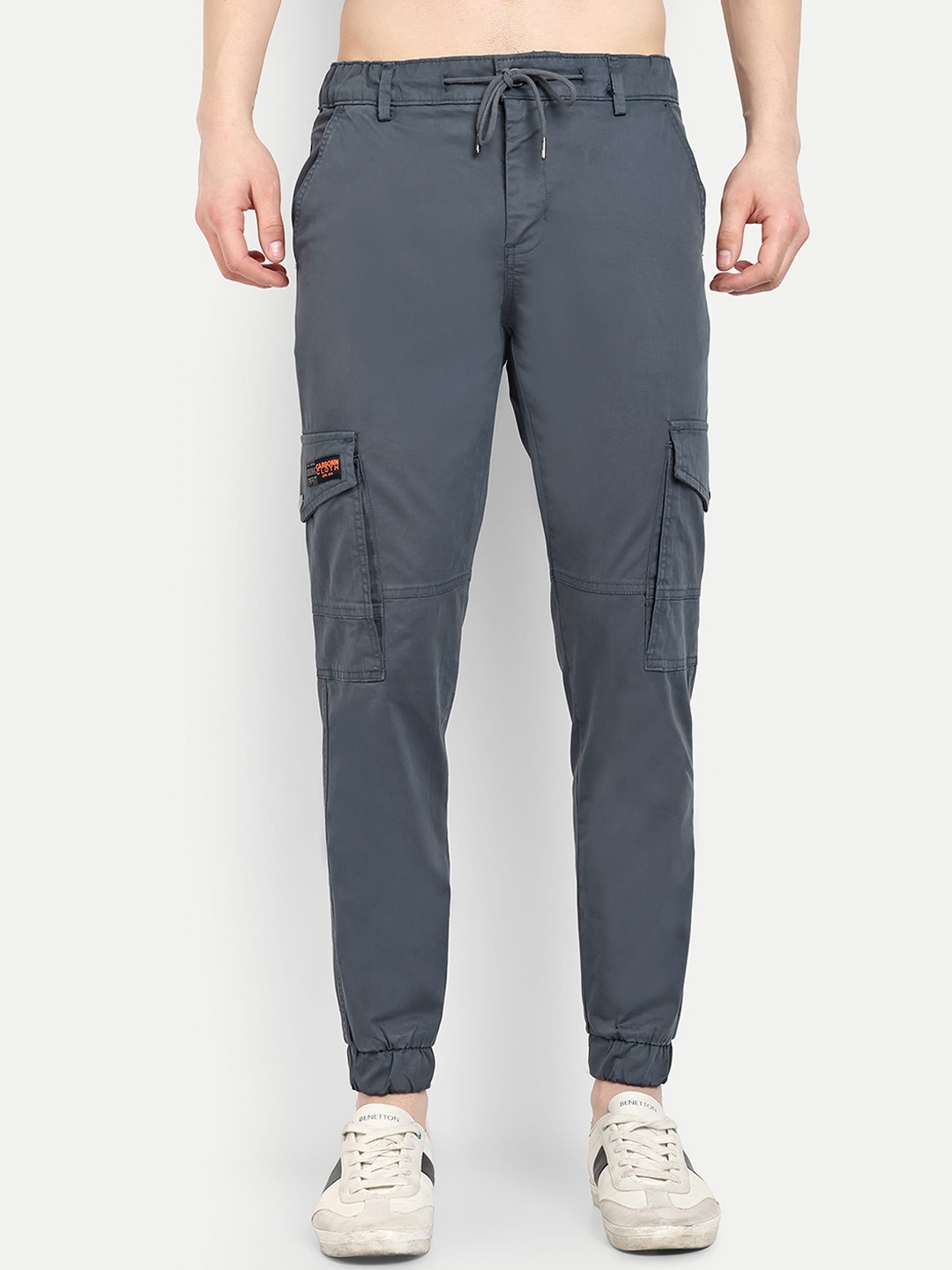 

CARBONN CLOTH Men Cotton Mid-Rise Cargos Trousers, Grey