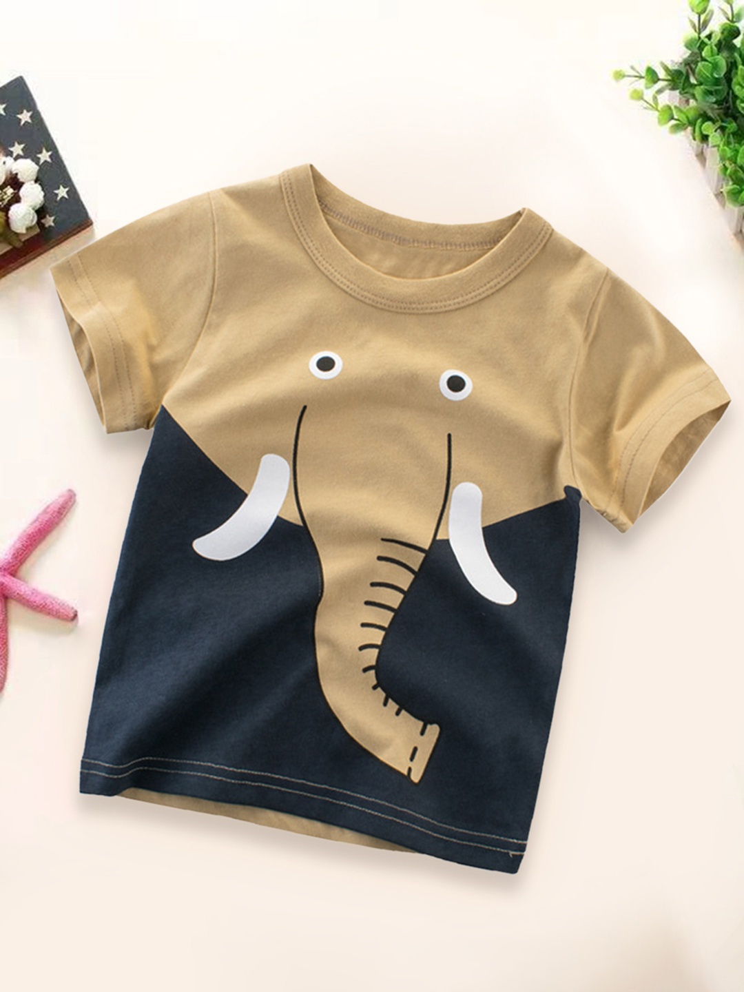 

INCLUD Boys Printed V-Neck Applique T-shirt, Grey