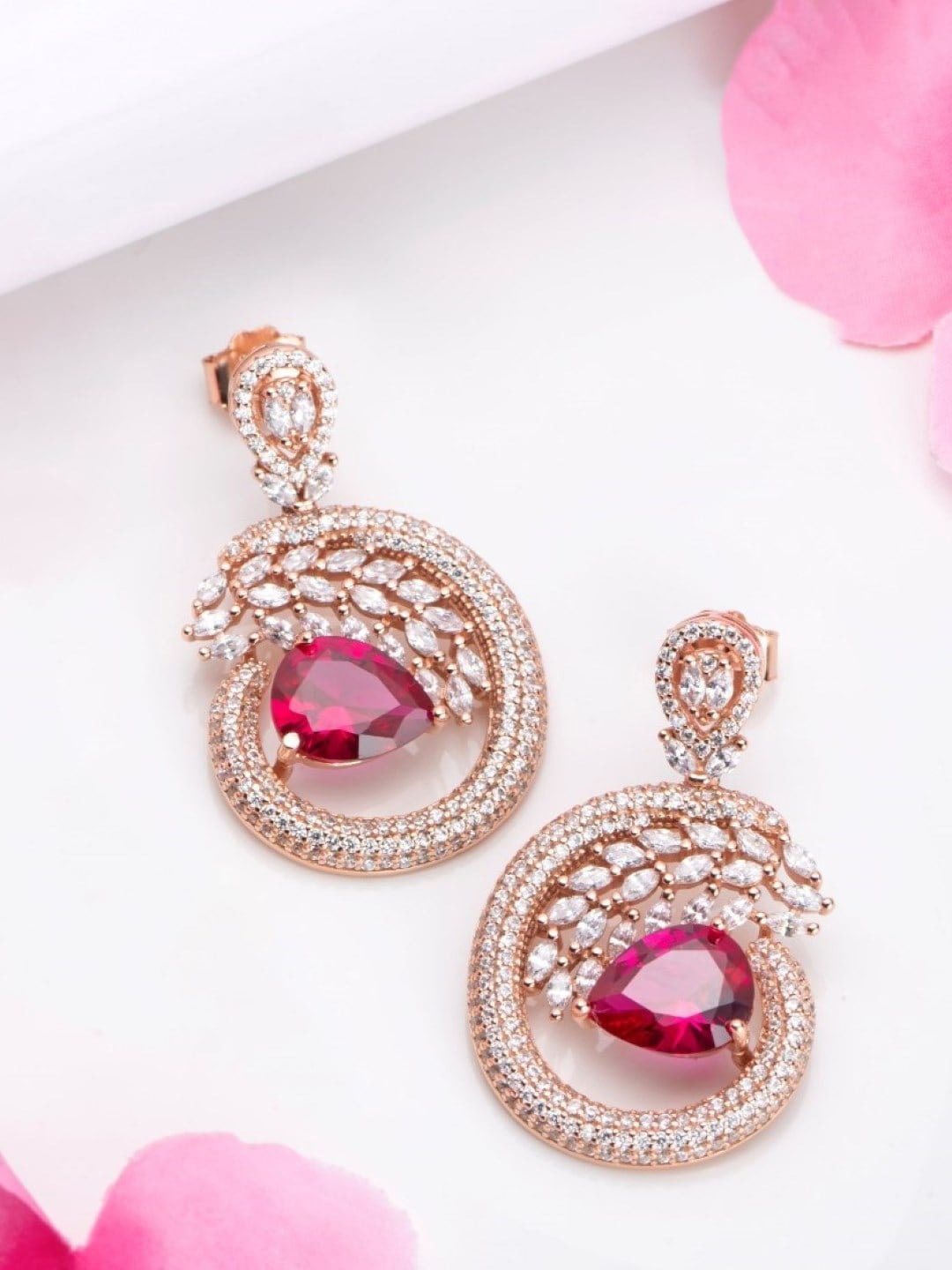 

Zavya Rose Gold-Plated Drop Earrings