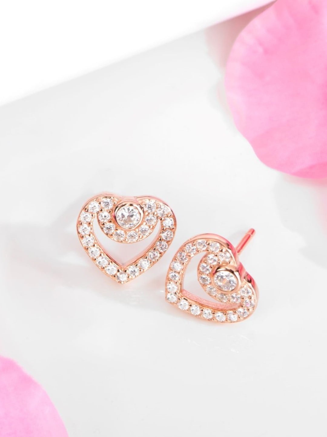 

Zavya Rose Gold-Plated Studs Earrings