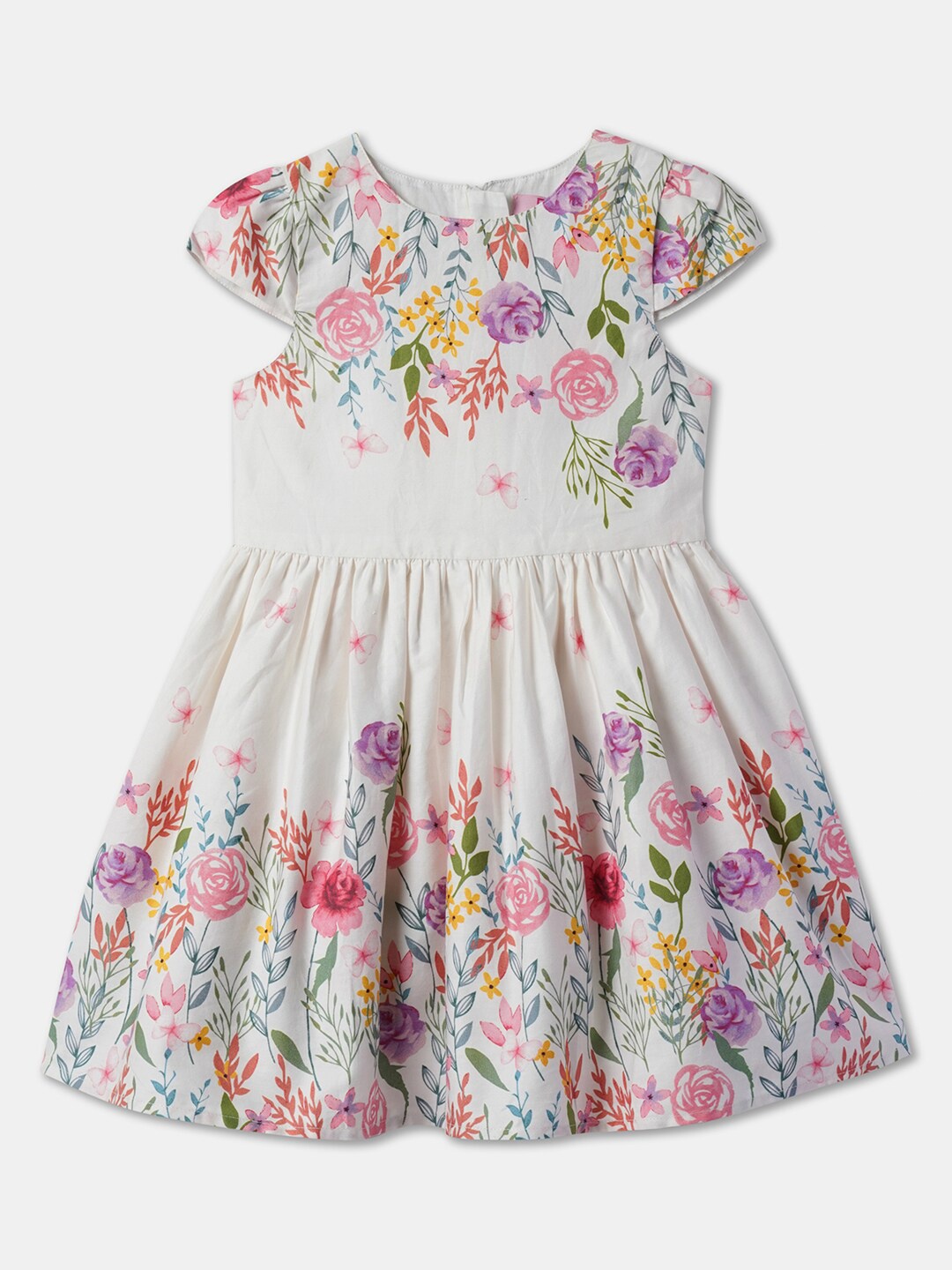 

R&B Girls Floral Printed Sheath Dress, White