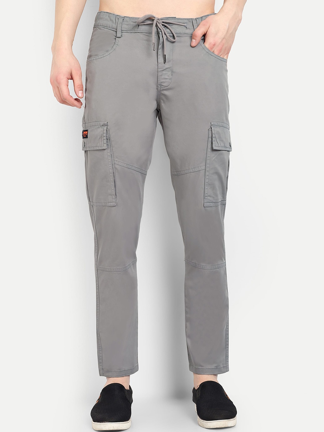 

CARBONN CLOTH Men Cotton Cargos Trouser, Silver