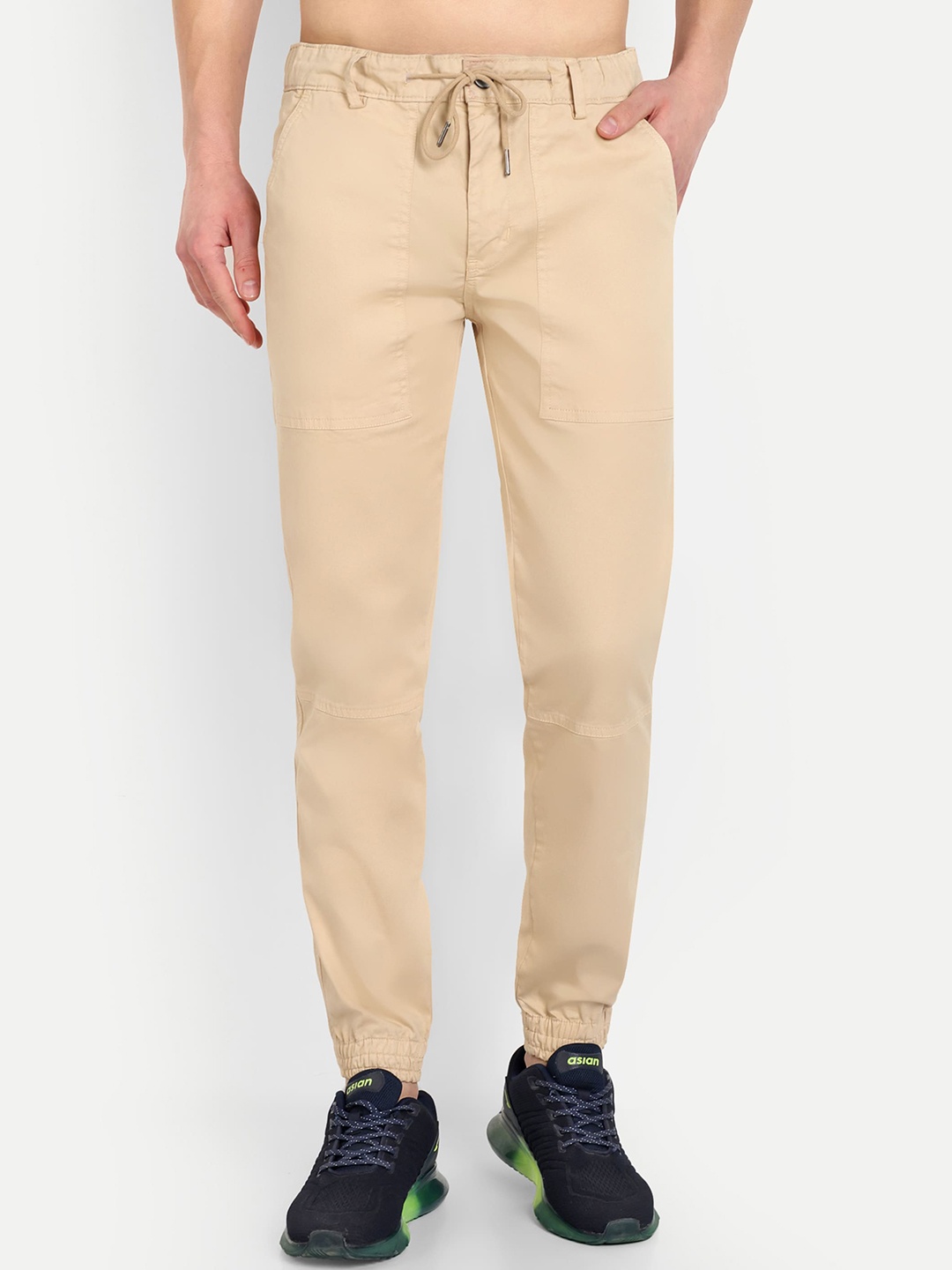 

CARBONN CLOTH Men Cotton Joggers Trouser, Beige