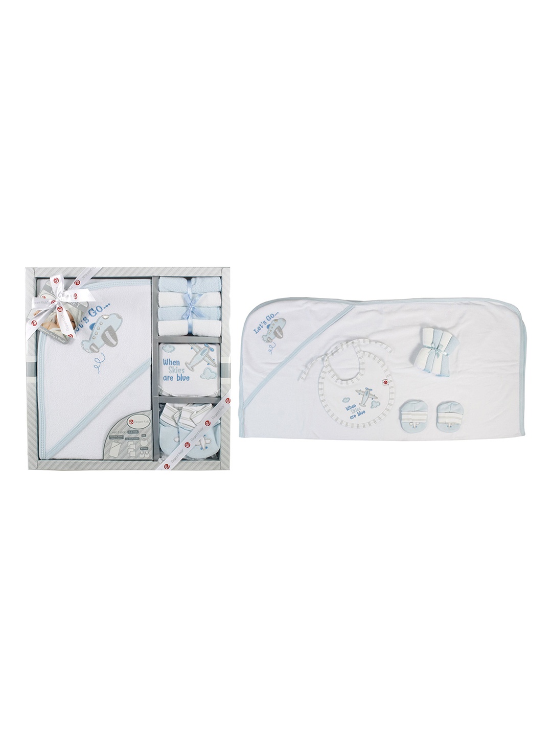 

BAESD Infant Boys Pack Of 7 Printed Baby Apparel Gift Set, Blue