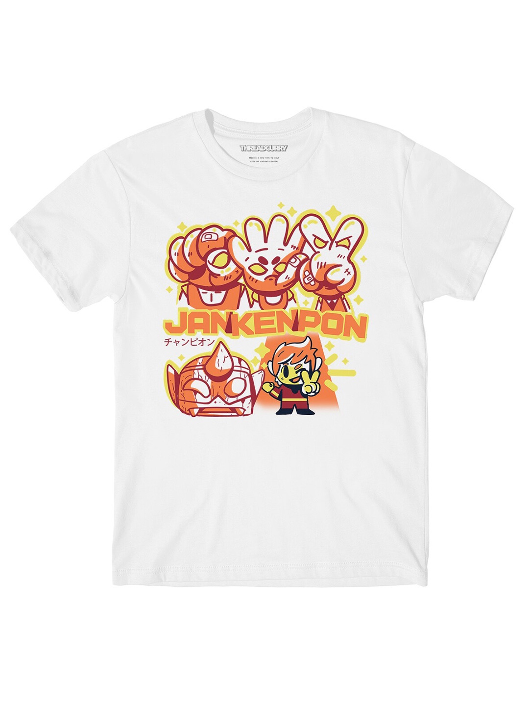

THREADCURRY Boys Graphic Printed Round Neck Cotton T-shirt, White