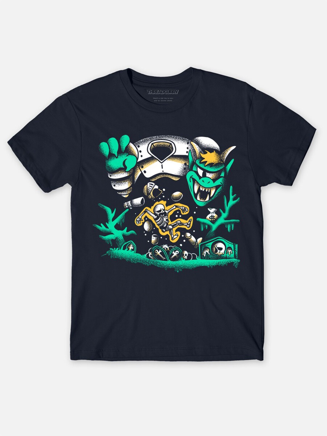 

THREADCURRY Boys Comic Printed Cotton T-shirt, Navy blue