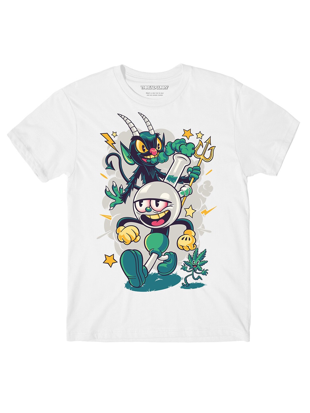 

THREADCURRY Boys Graphic Printed Round Neck Cotton T-shirt, White