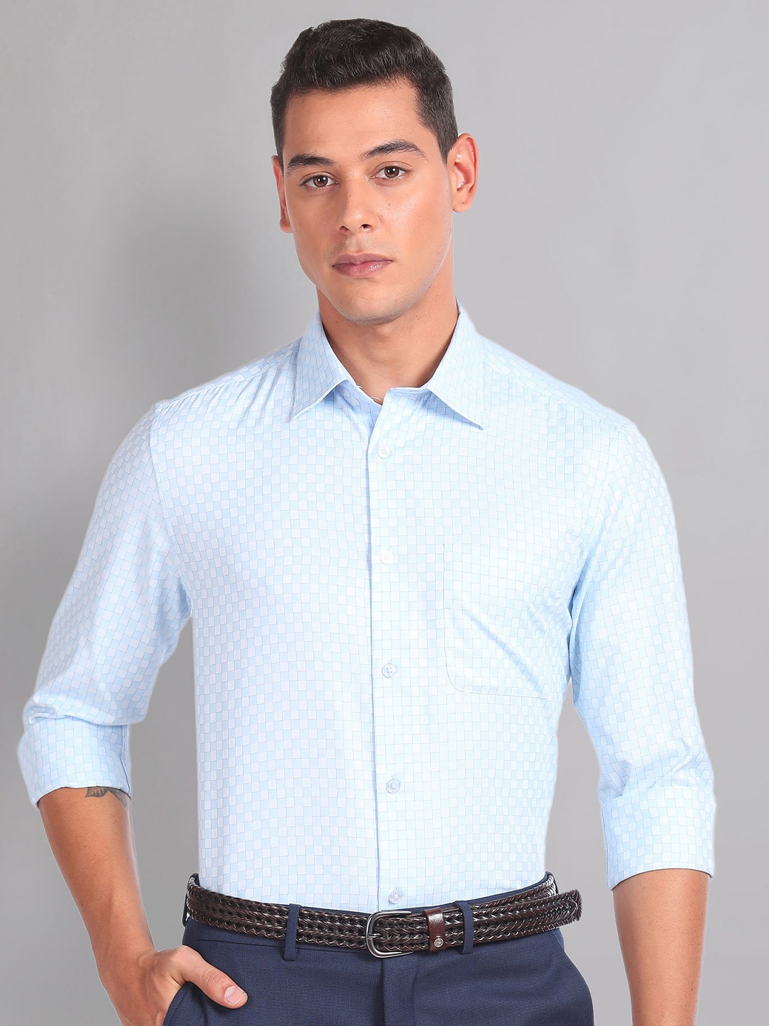 

AD By Arvind Graph Check Twill Formal Shirt, Blue