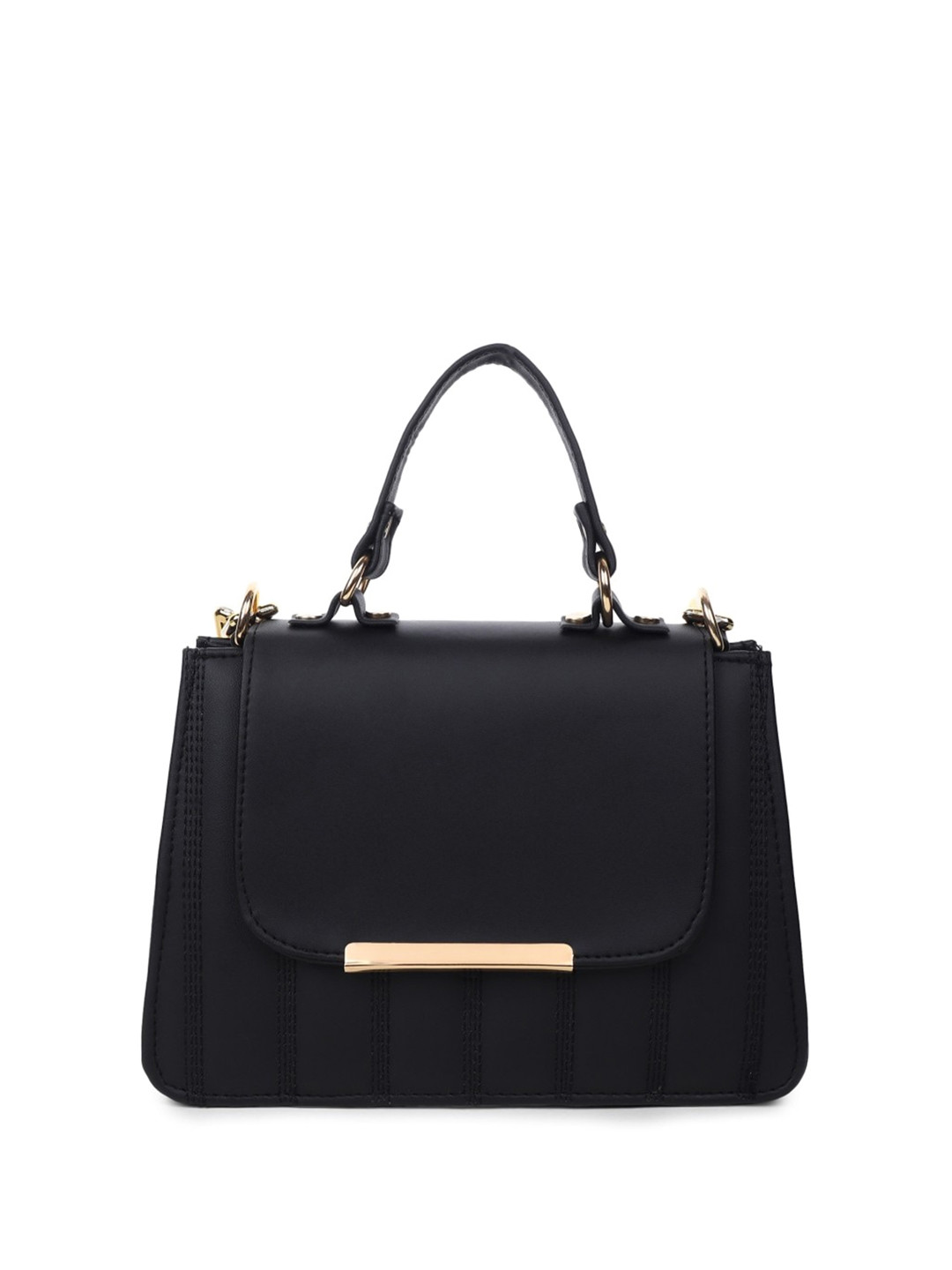 

ROSS BROWN Zip Detail PU Structured Handheld Bag, Black