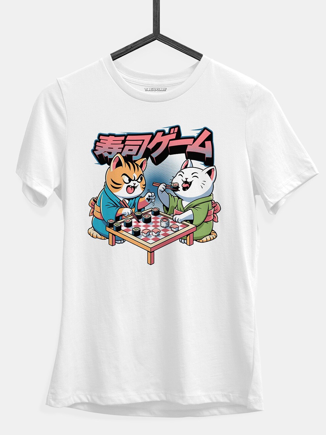 

THREADCURRY Girls Graphic Printed Cotton T-shirt, White