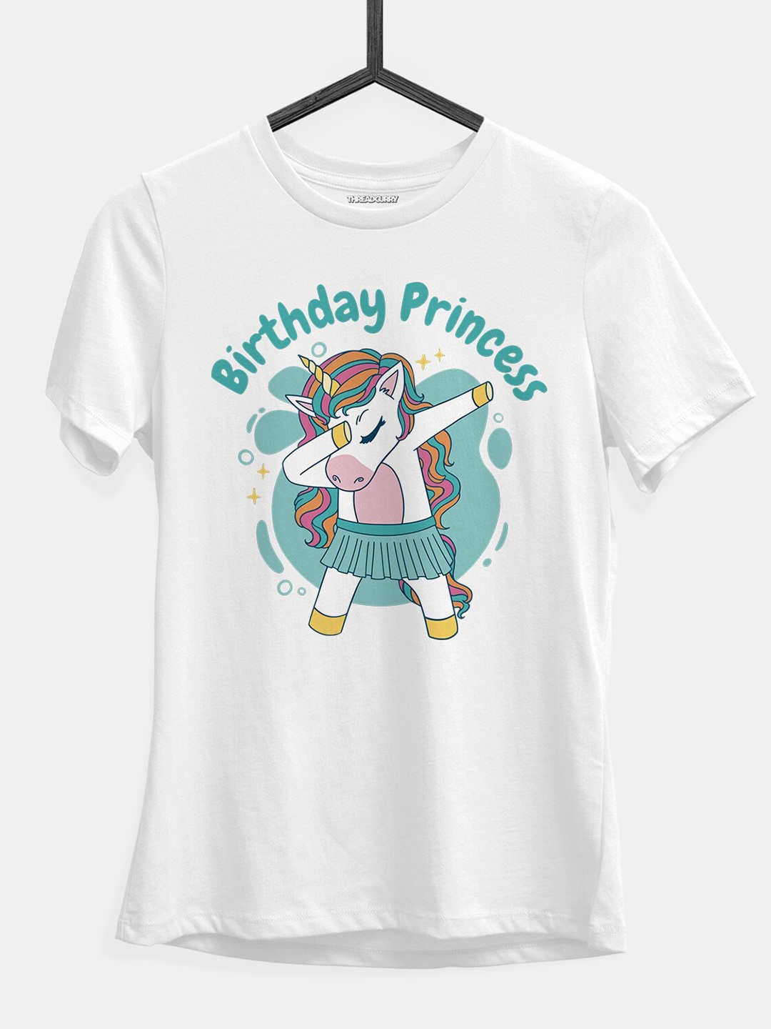 

THREADCURRY Girls Graphic Printed Cotton T-shirt, White