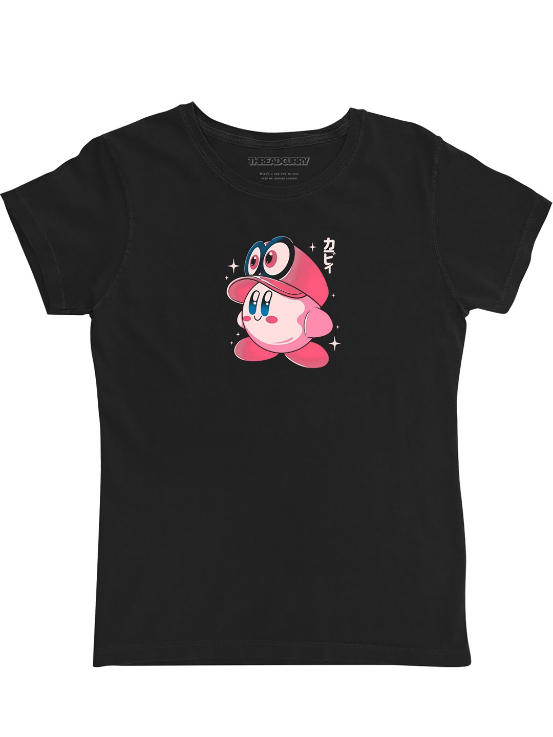 

THREADCURRY Girls Graphic Printed Cotton T-shirt, Black