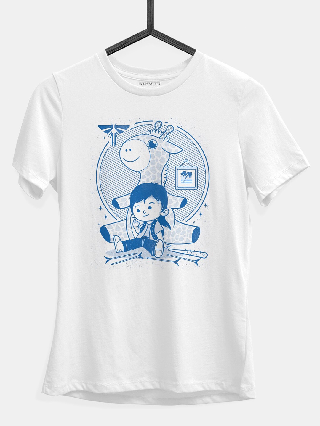 

THREADCURRY Girls Graphic Printed Cotton T-shirt, White
