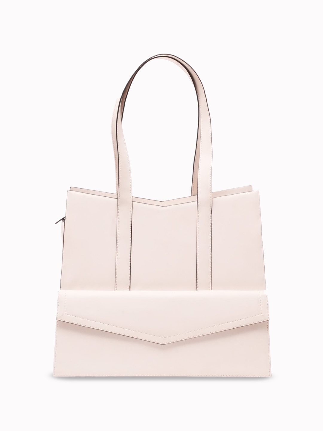 

TANN TRIM Oversized Shopper Tote Bag, Off white