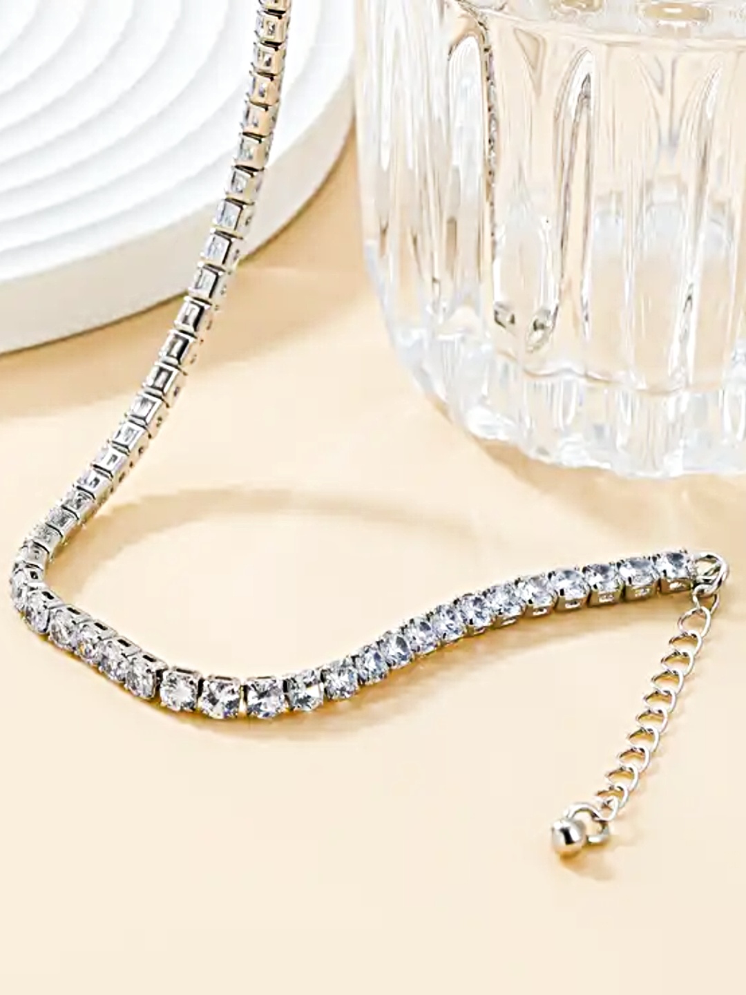 

Proplady Silver-Plated AD-Studded Necklace