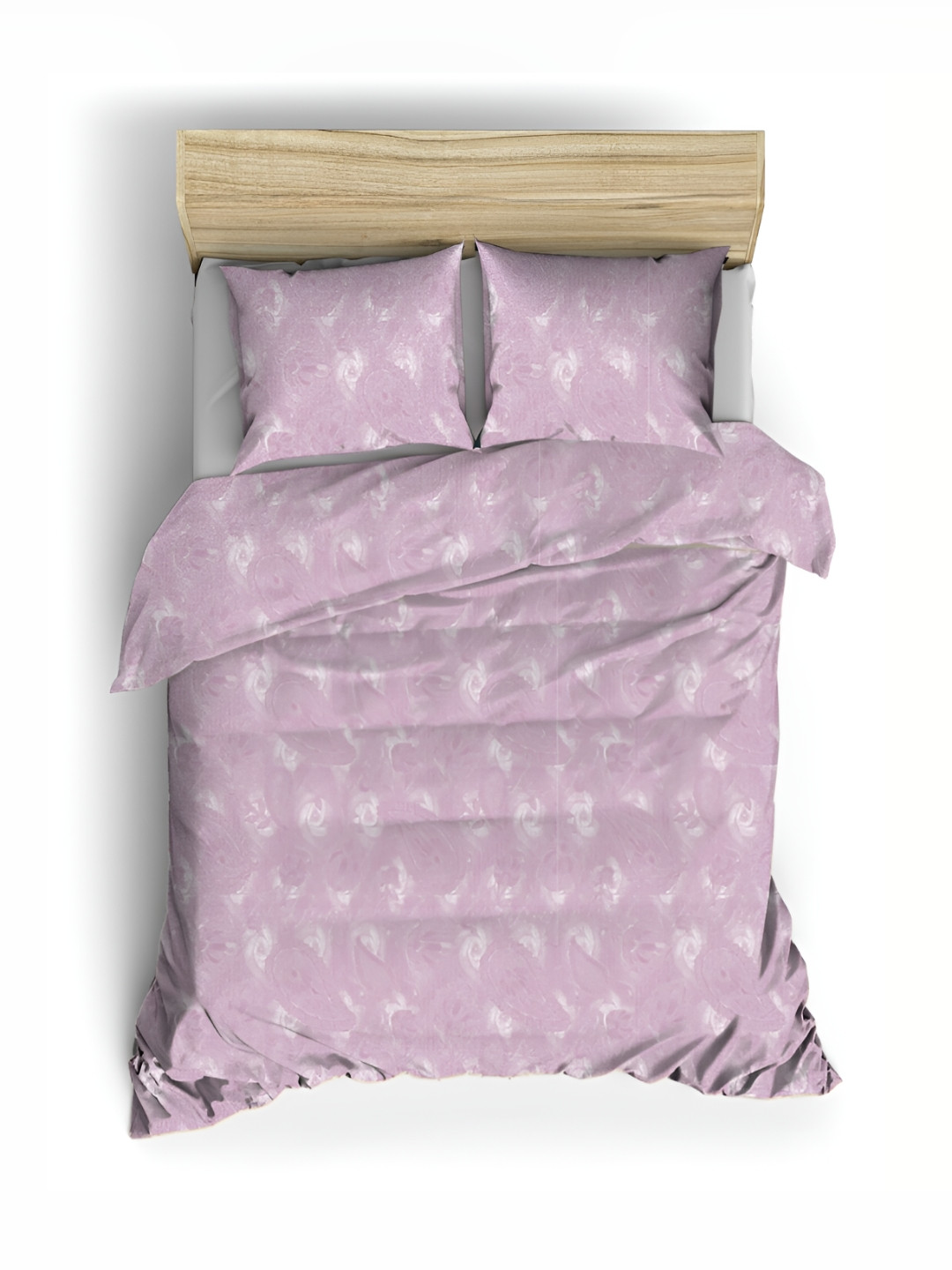 

borato Purple & White Abstract 180 TC Cotton King Bedsheet with 2 Pillow Covers