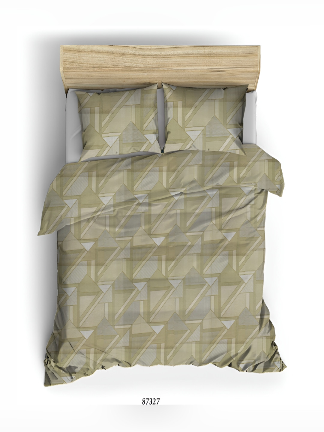 

borato Green & Grey Abstract Cotton 180 TC King Bedsheet with 2 Pillow Covers