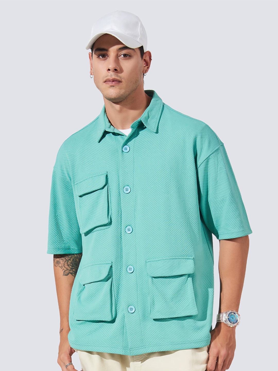 

Maniac Comfort Fit Oversized Casual Shacket, Green