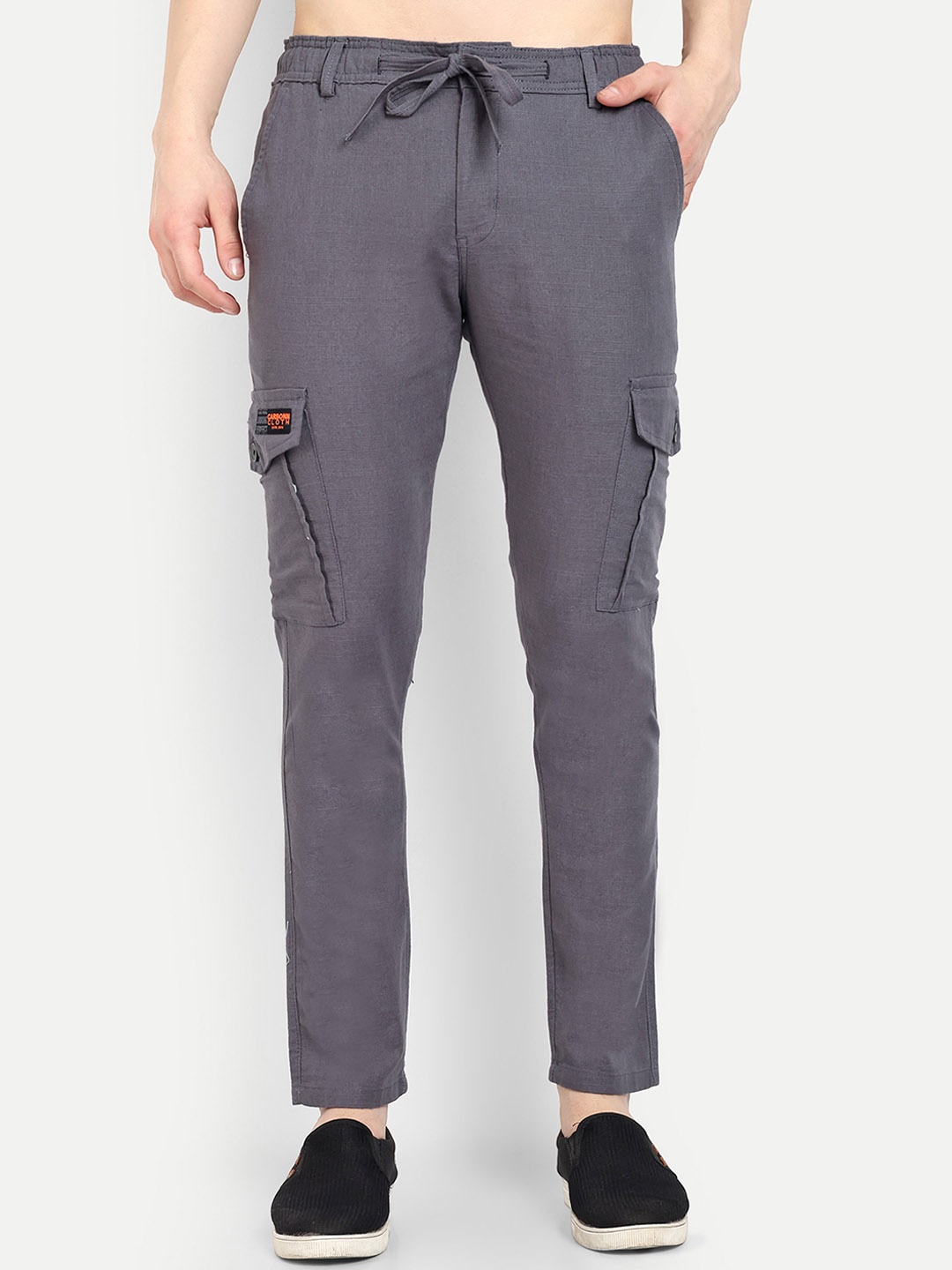 

CARBONN CLOTH Mid-Rise Joggers Cargo Trousers, Grey
