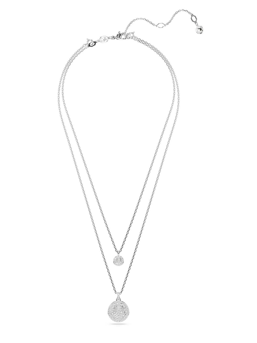 

Swarovski White Rhodium Plated Sublima Layered Pendant, Silver