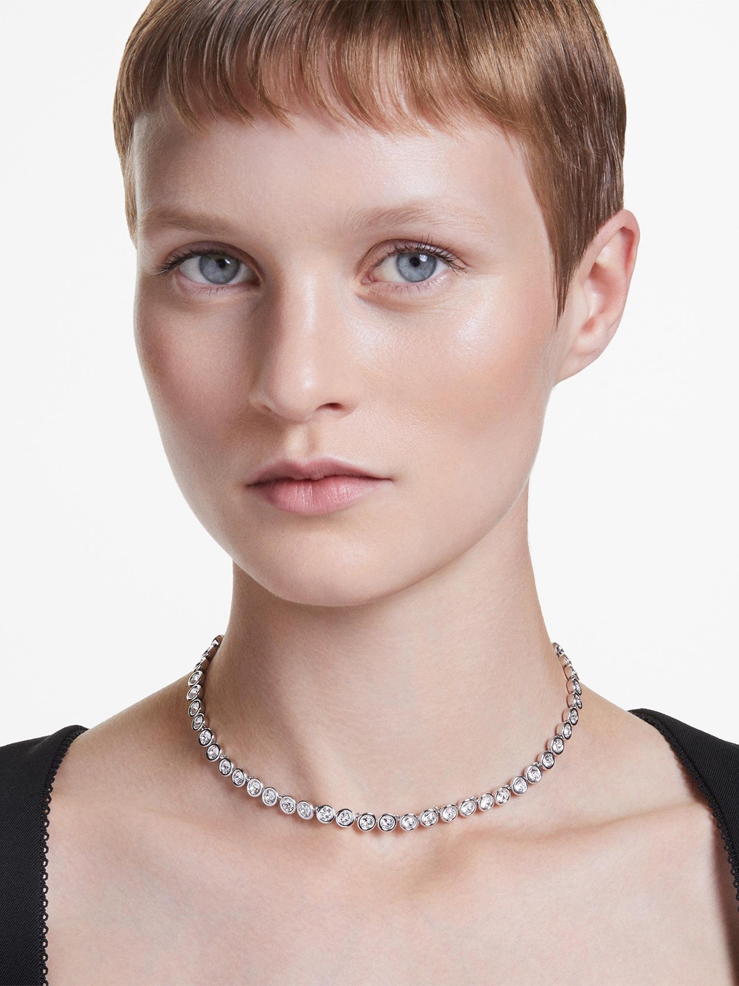 

SWAROVSKI Rhodium-Plated Crystals Studded Necklace, Silver