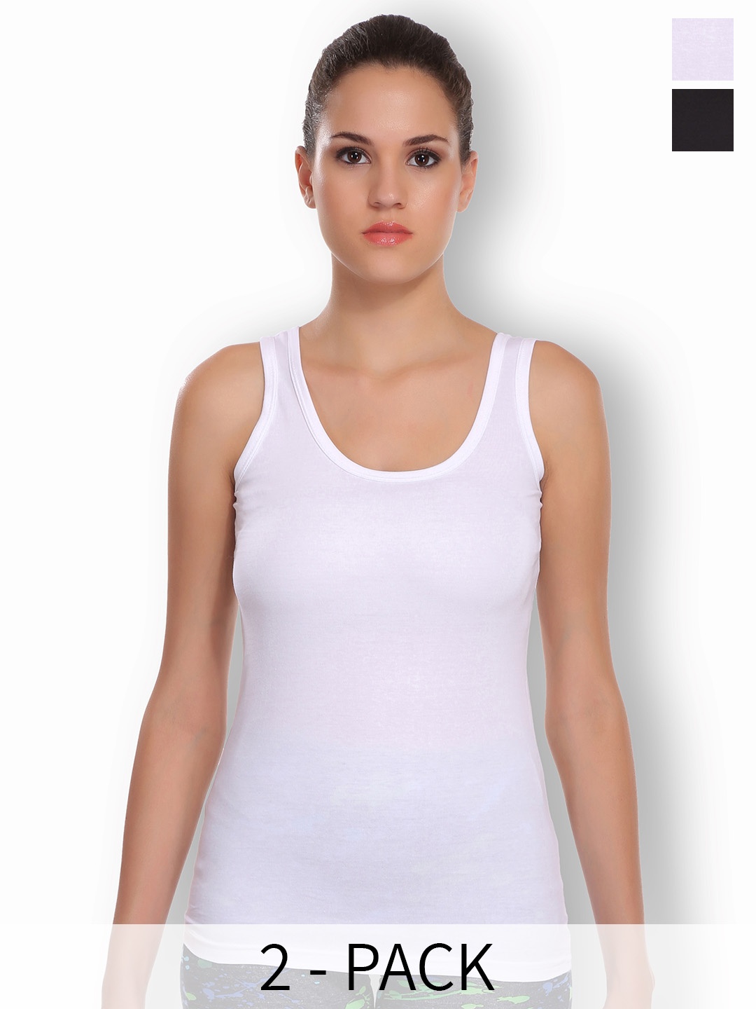

SELFCARE Pack Of 2 Non Padded Pure Cotton Longline Camisoles, White