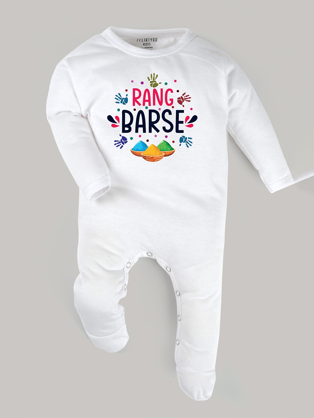 

FflirtyGo Infants Typography Printed Cotton Sleepsuit, White
