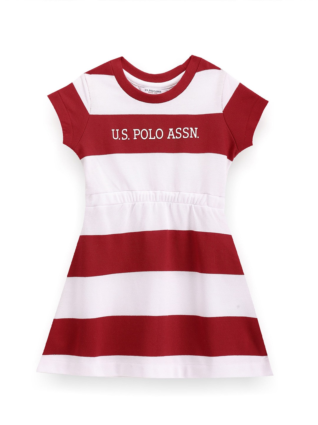 

U.S. Polo Assn. Kids Girls Colourblocked A-Line Dress, Red