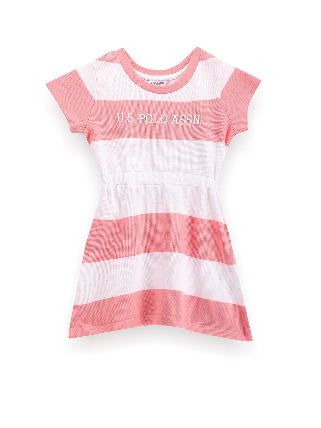 

U.S. Polo Assn. Kids Girls Striped A-Line Dress, Pink