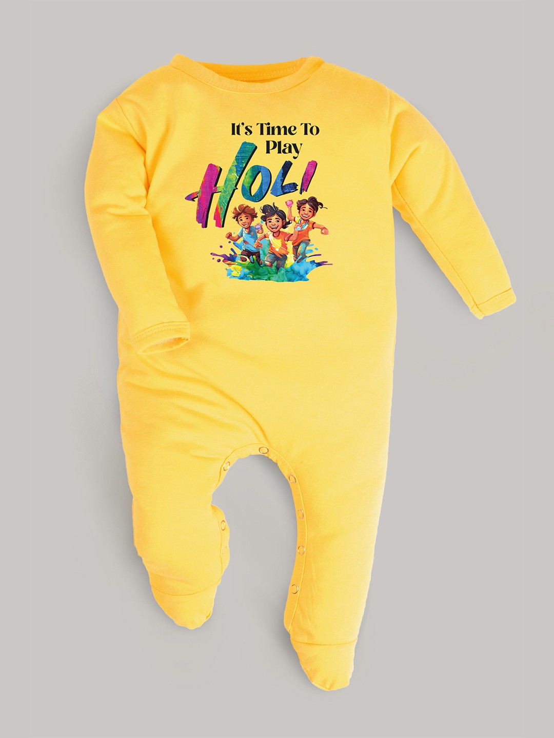 

FflirtyGo Infant Kids Printed Cotton Sleepsuit, Yellow