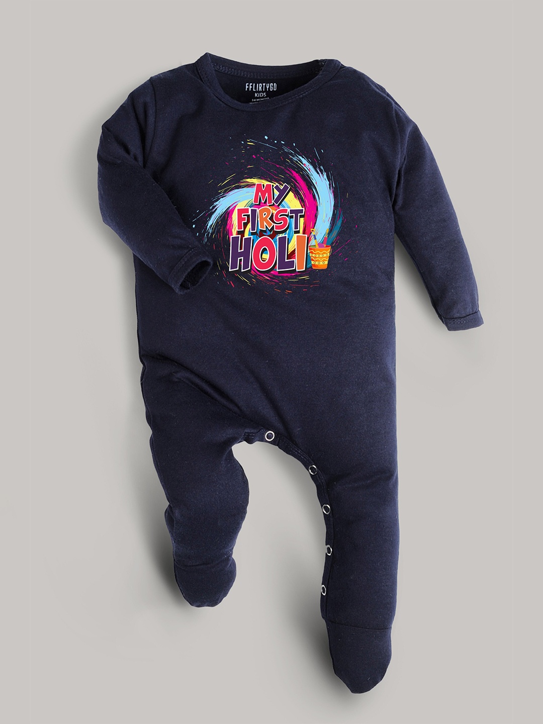 

FflirtyGo Infant Kids Printed Cotton Sleepsuit, Blue