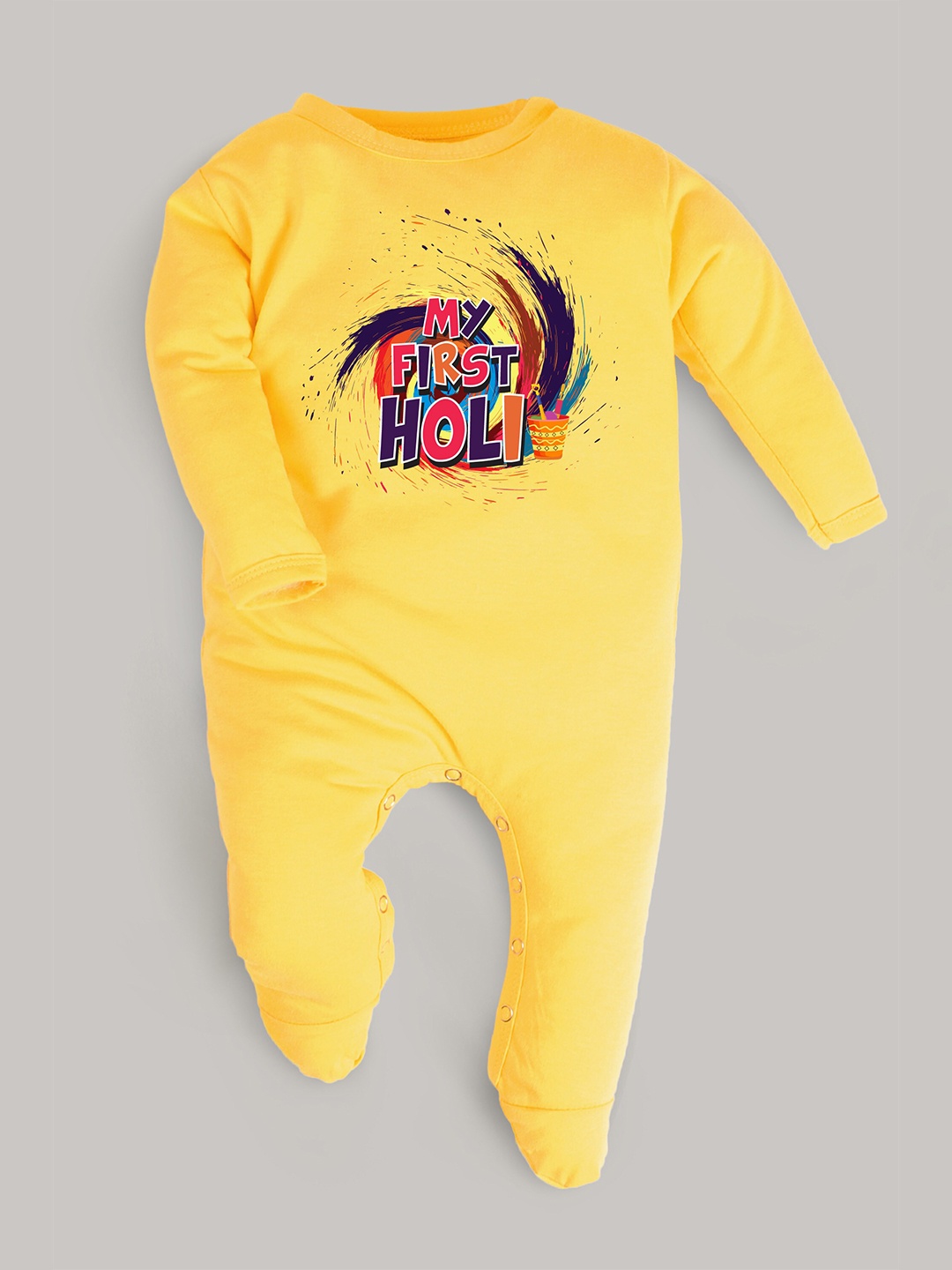 

FflirtyGo Infant Kids Printed Cotton Sleepsuit, Yellow