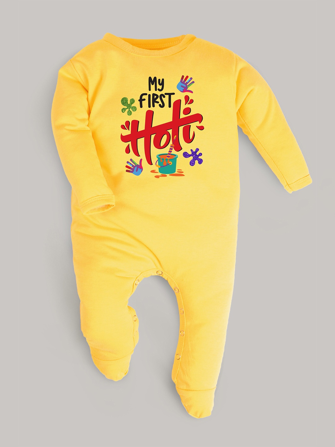 

FflirtyGo Infant Kids Printed Cotton Sleepsuit, Yellow