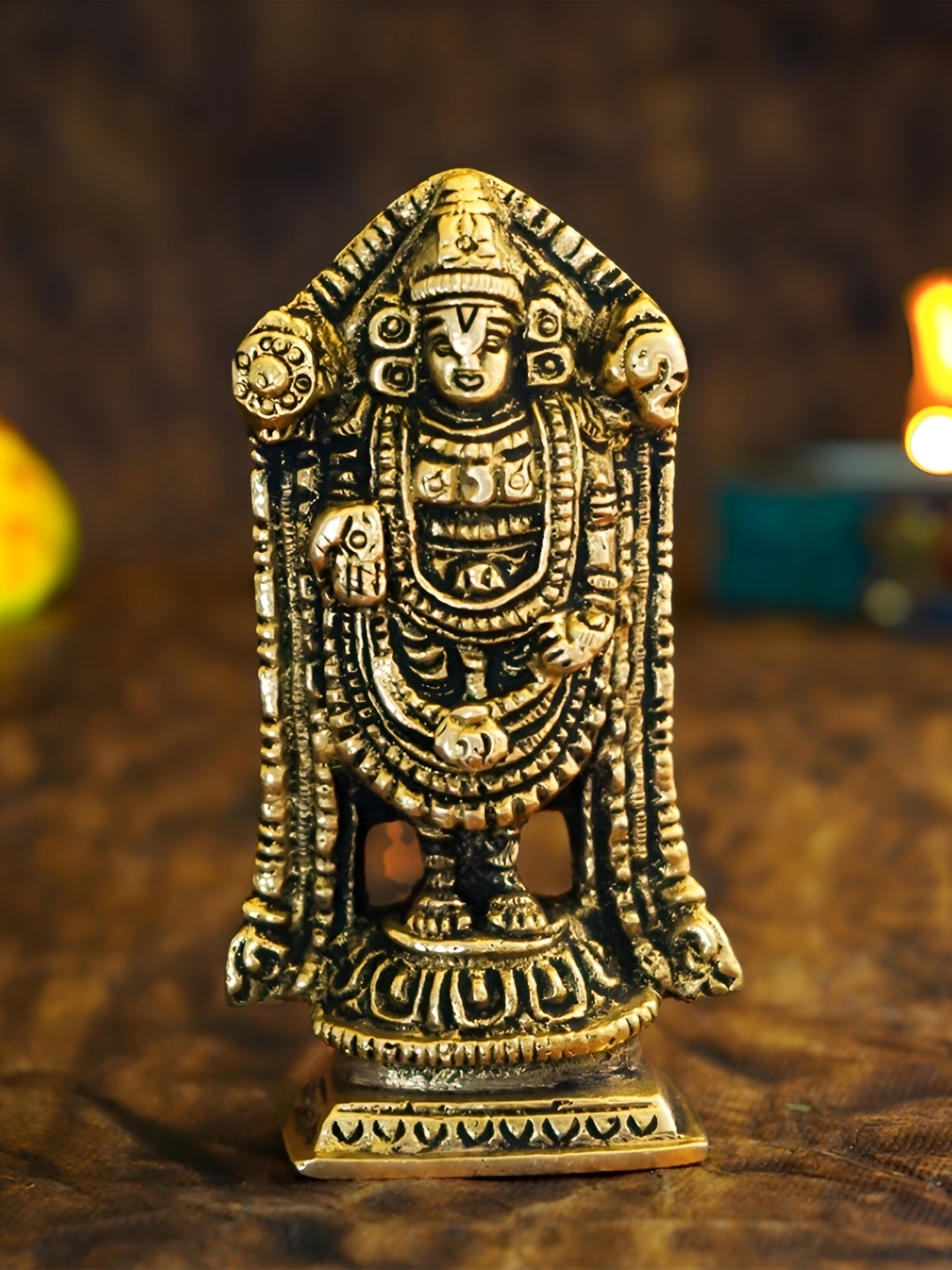 

Ekhasa Gold-Toned Brass Small Religious Tirupati Balaji Idol Showpiece