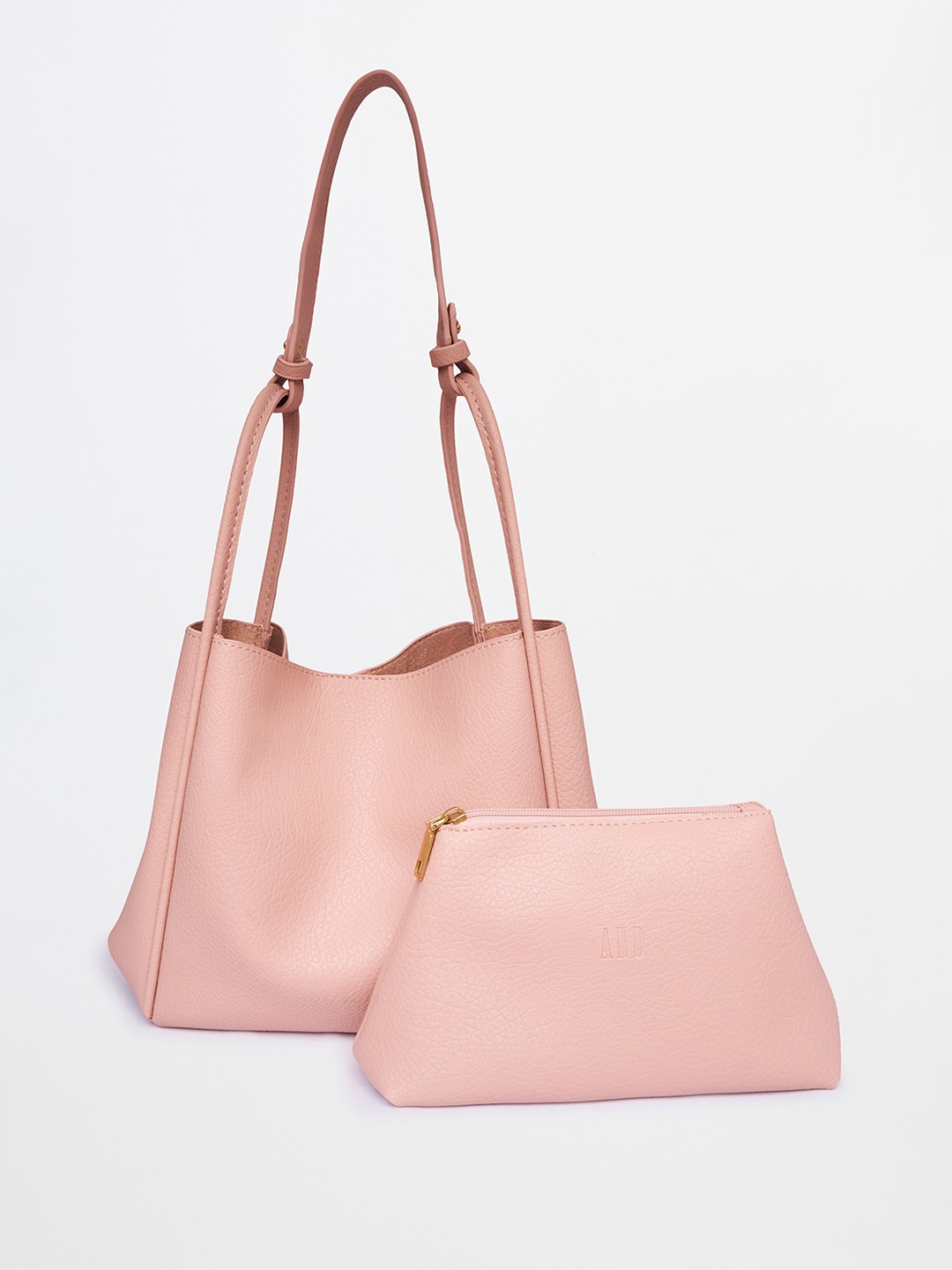 

AND Bucket Tote Bag With Pouch, Pink