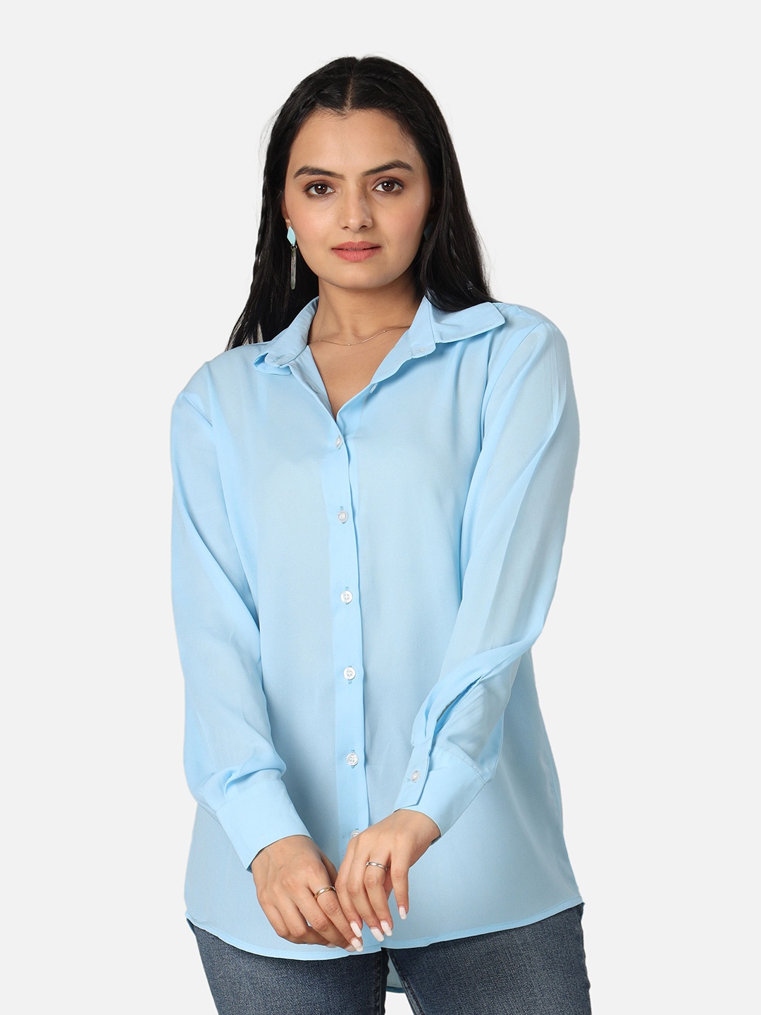 

NEOFAA Custom Semi Sheer Formal Shirt, Blue