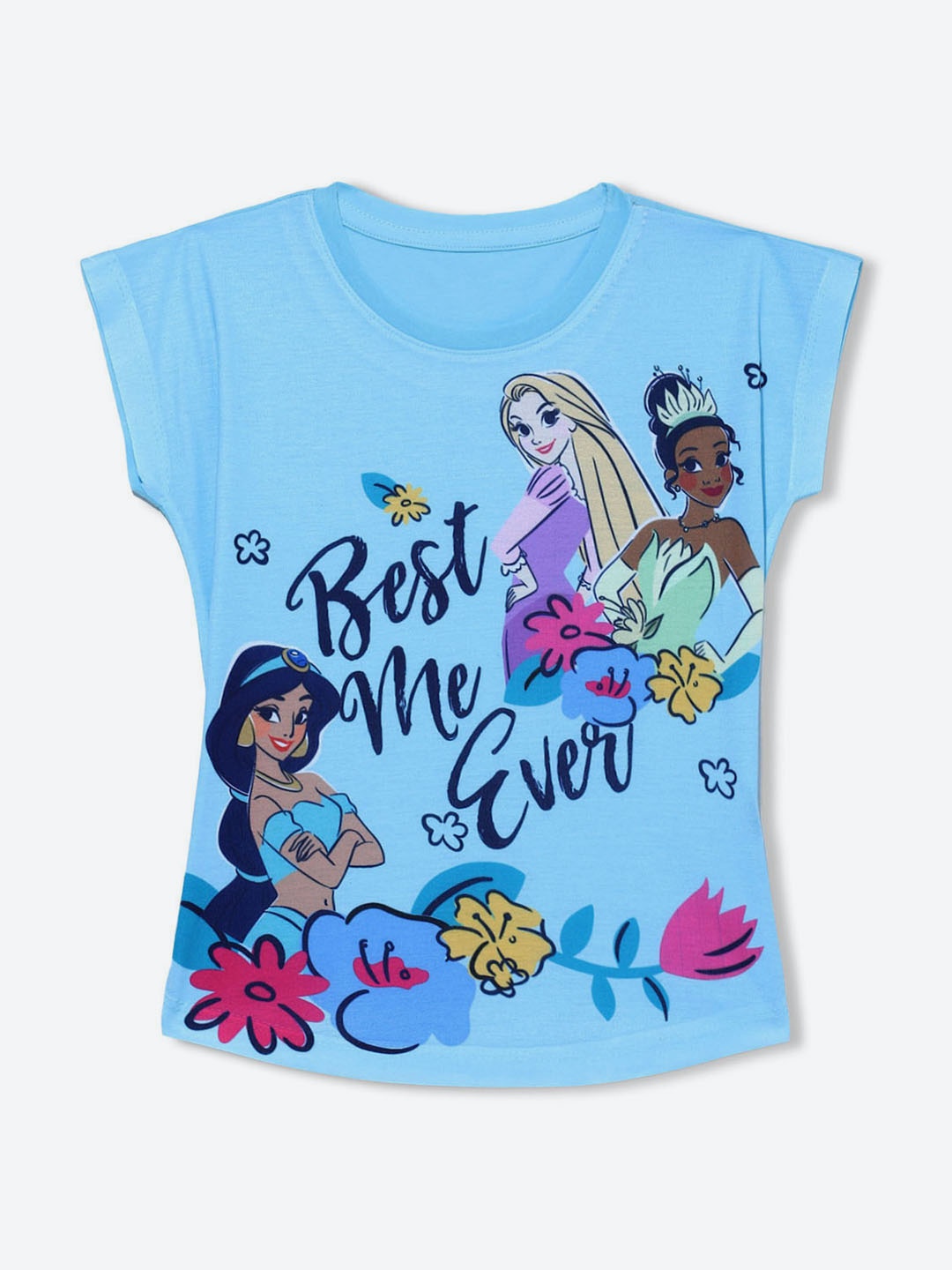 

YK Disney Girls Disney Princess Printed Extended Sleeves T-shirt, Blue