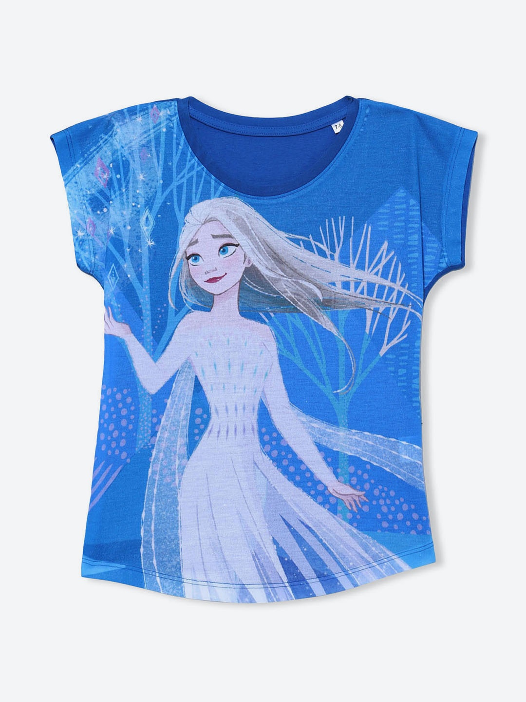 

YK Disney Girls Elsa Printed Extended Sleeves T-shirt, Blue