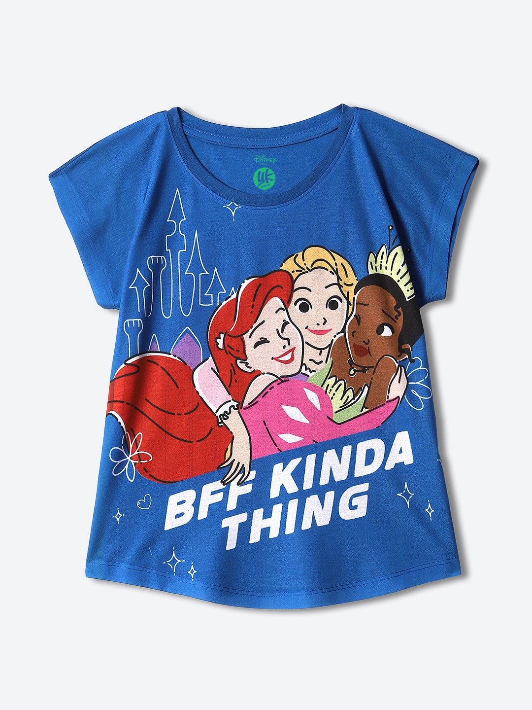 

YK Disney Girls Disney Princess Printed Extended Sleeves T-shirt, Blue