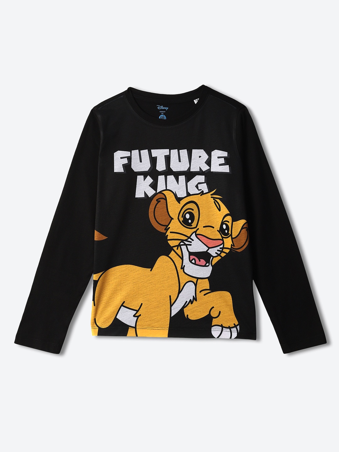 

YK Disney Boys Simba Printed Round Neck Long Sleeves T-shirt, Black