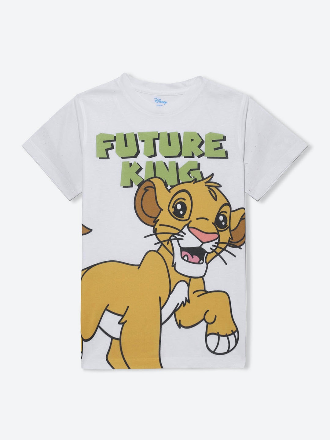 

YK Disney Boys Simba Humour and Comic Printed T-shirt, White