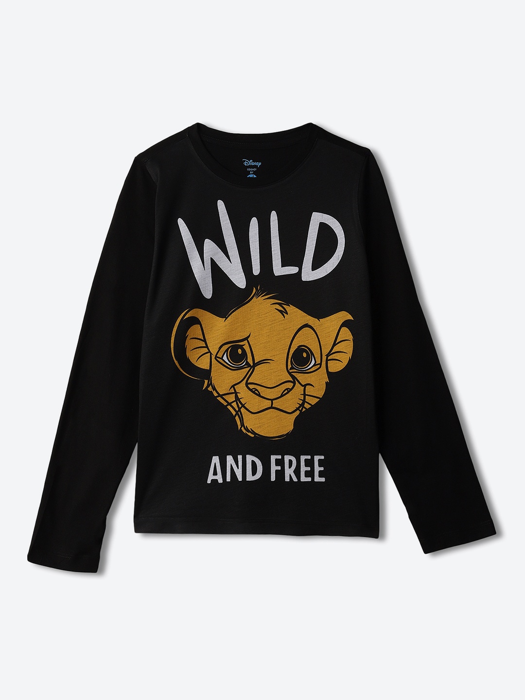 

YK Disney Boys Simba Printed Round Neck Long Sleeves T-shirt, Black