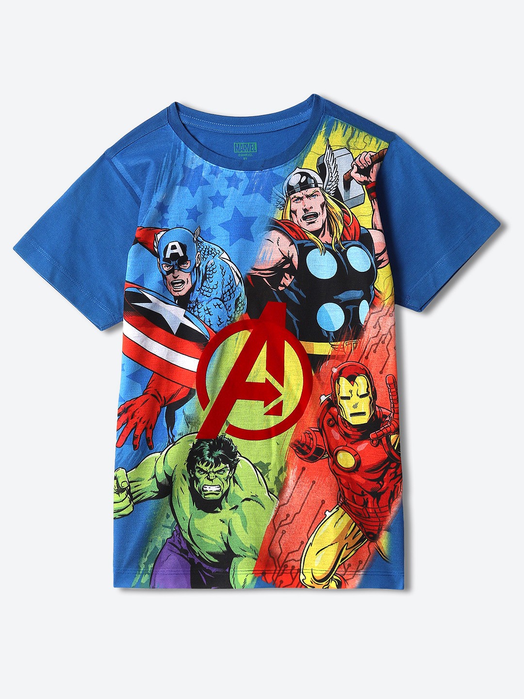 

YK Marvel Boys Avengers Superhero Printed T-shirt, Blue