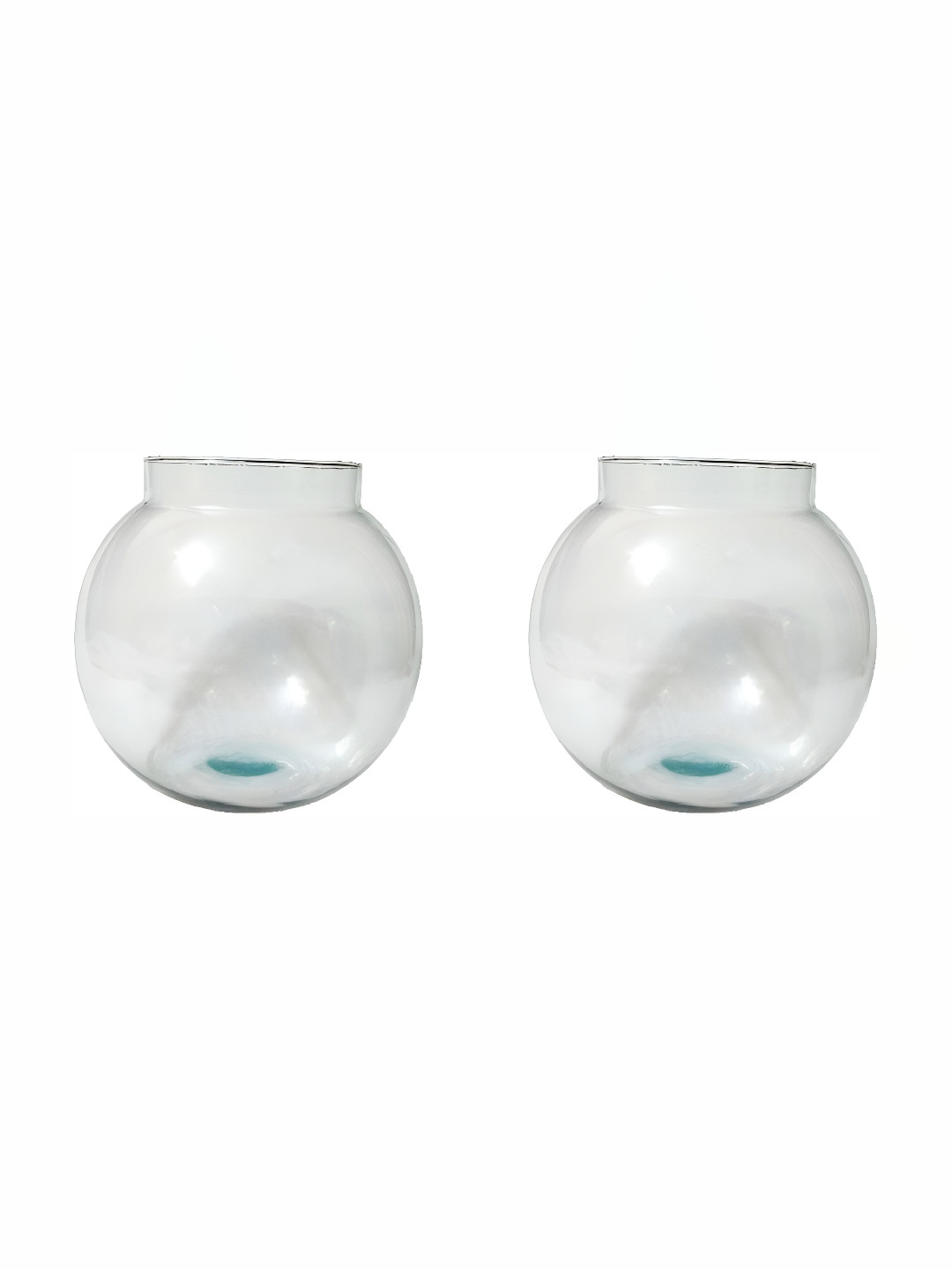 

Afast 2 Pieces Transparent Round Glass Fish Pot Decorative Bowl