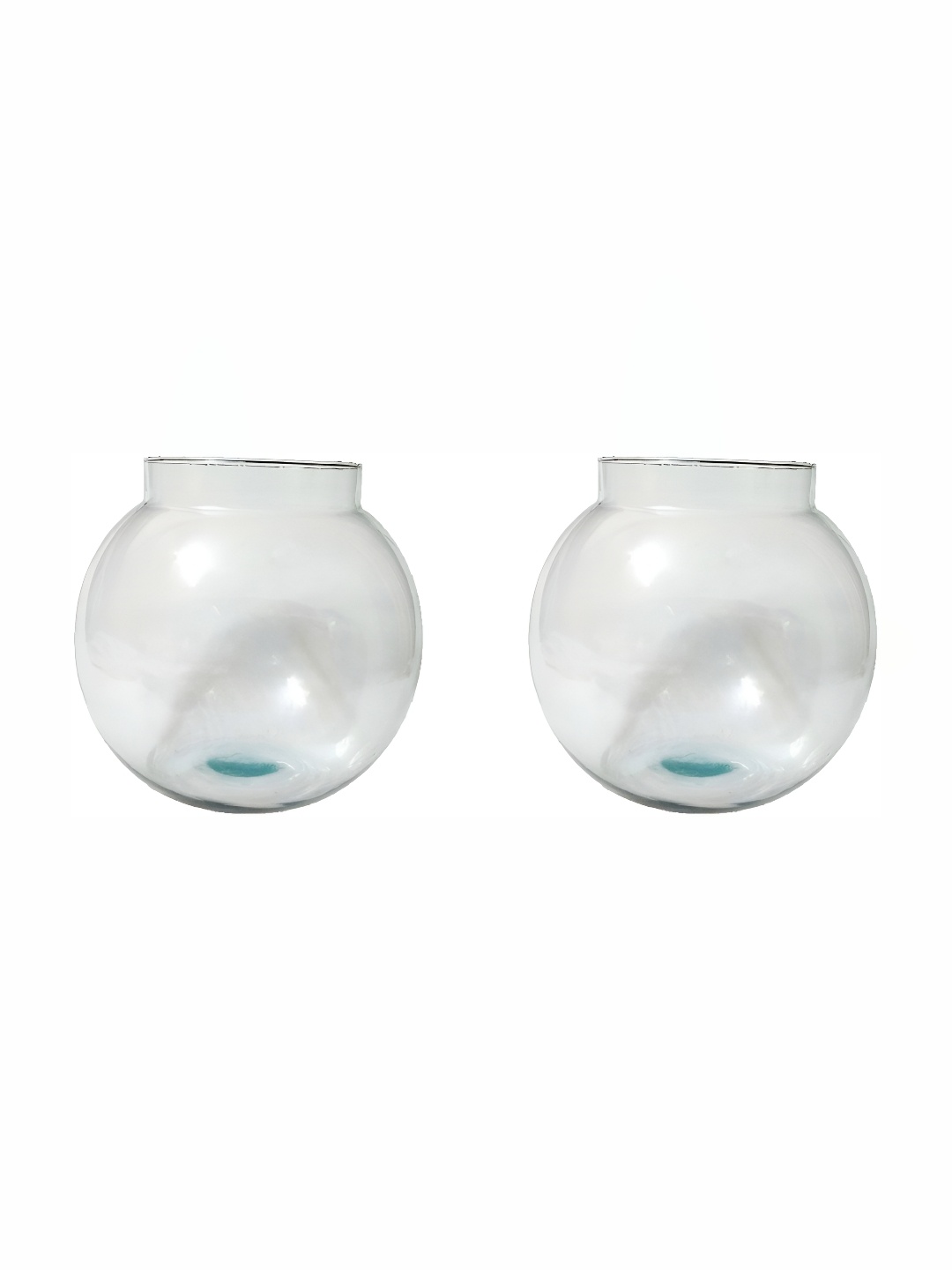 

Afast Transparent2 Pieces Round Glass Fish Pot Decorative Bowls, Transparent